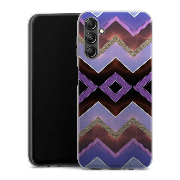 Coque pour Samsung A14 5G Chevrons Azteque Violet