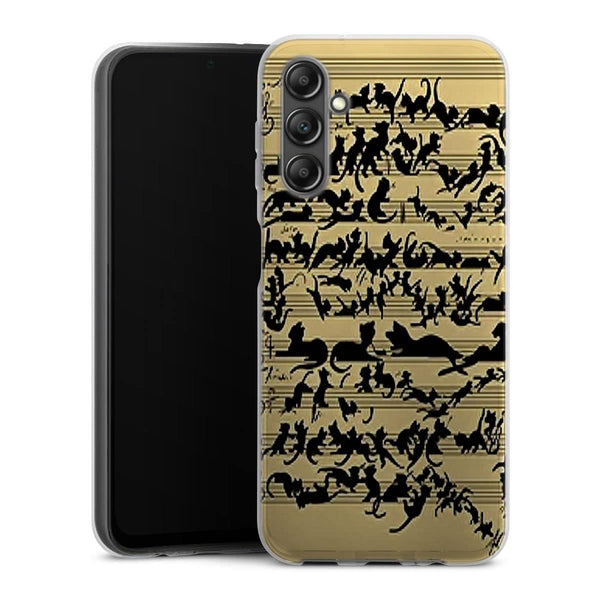 Coque Samsung Galaxy A14 5G Clef musicale pour chat