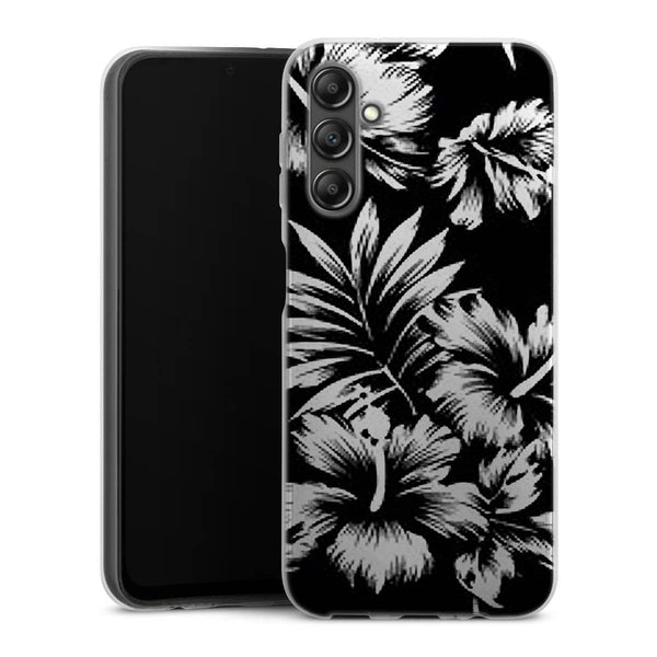 Coque pour Samsung Galaxy A14 5G Fleurs Sauvages Noires