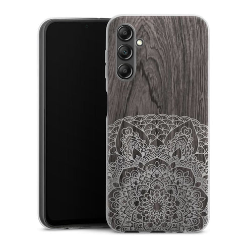 Coque pour Samsung A14 5G Floral Lacet Bois