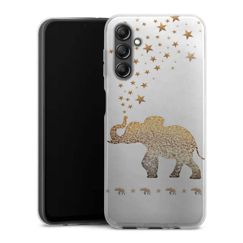 Coque Samsung Galaxy A14 5G Gatsby gold glitter elephant