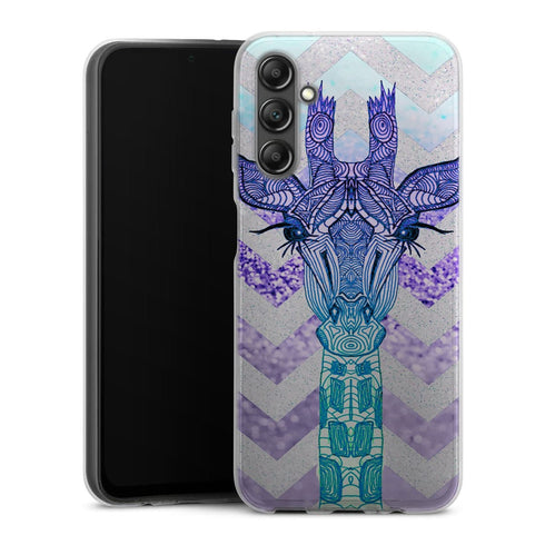 Coque Samsung Galaxy A14 5G Glitter Girafe Bleu