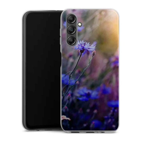 Coque Samsung Galaxy A14 5G Jardin Fleuri Violet Doré