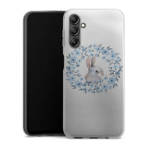 Coque Samsung Galaxy A14 5G Lapin Fleur Bleue
