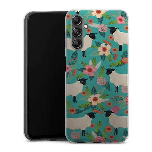 Coque Samsung Galaxy A14 5G Motif Floral de sanctuaire de ferme de moutons