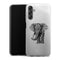Coque Samsung Galaxy A14 5G Noir dessin Blanc Elephant