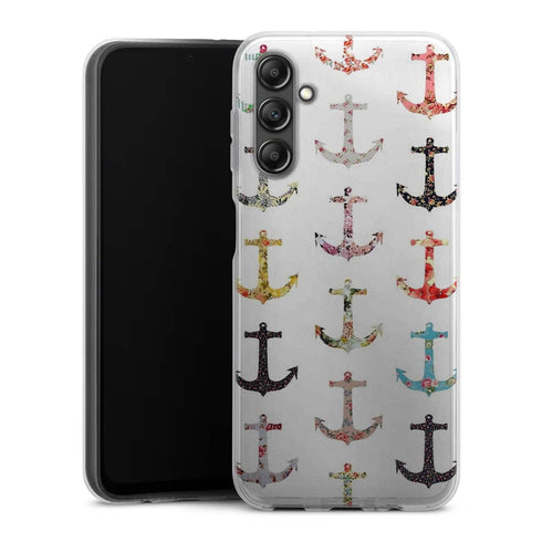 Coque Samsung Galaxy A14 5G Pattern Ancre floral avec rose