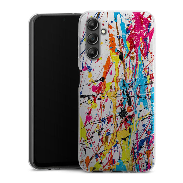 Coque pour Samsung A14 5G Splash Paint Arc en ciel