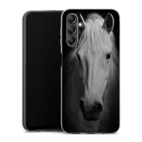 Coque Samsung Galaxy A14 5G Tete de Cheval Noir et Blanc