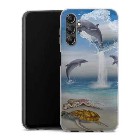 Coque Samsung Galaxy A14 5G Dauphins Heureux
