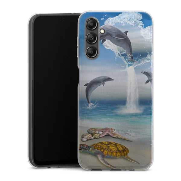 Coque Samsung Galaxy A14 5G Dauphins Heureux