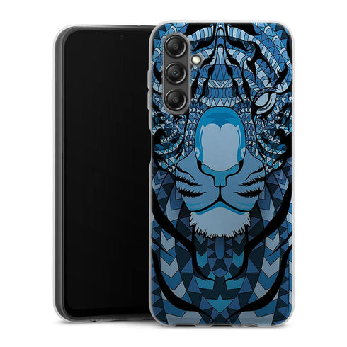 Coque Samsung Galaxy A14 5G Tigre Bleu Aztec
