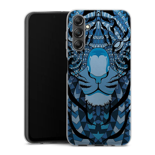 Coque Samsung Galaxy A14 5G Tigre Bleu Aztec