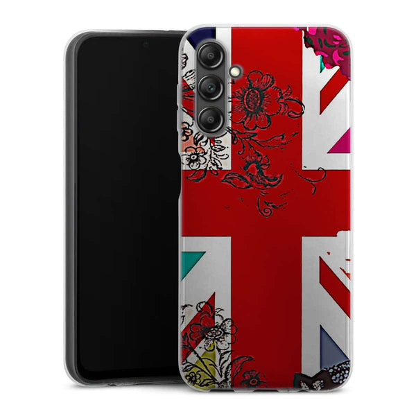 Coque pour Samsung Galaxy A14 5G Union Jack Flowers