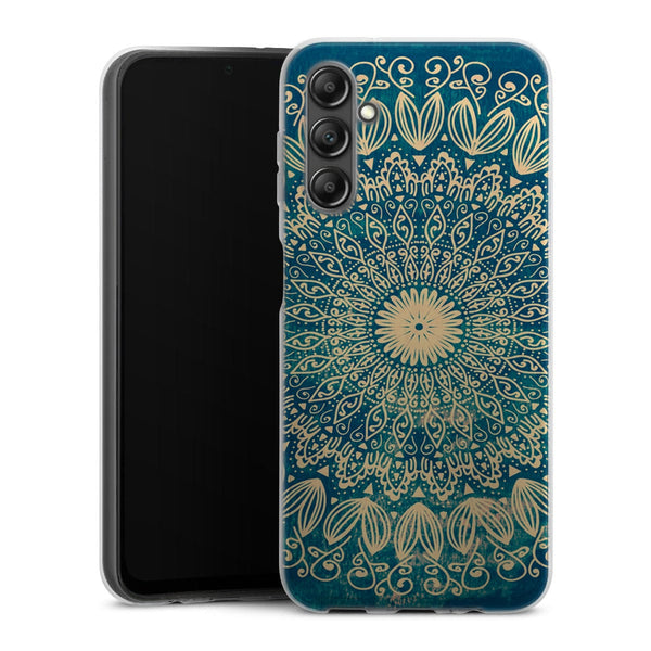 Coque pour Samsung A14 5G Blue organic boho mandala