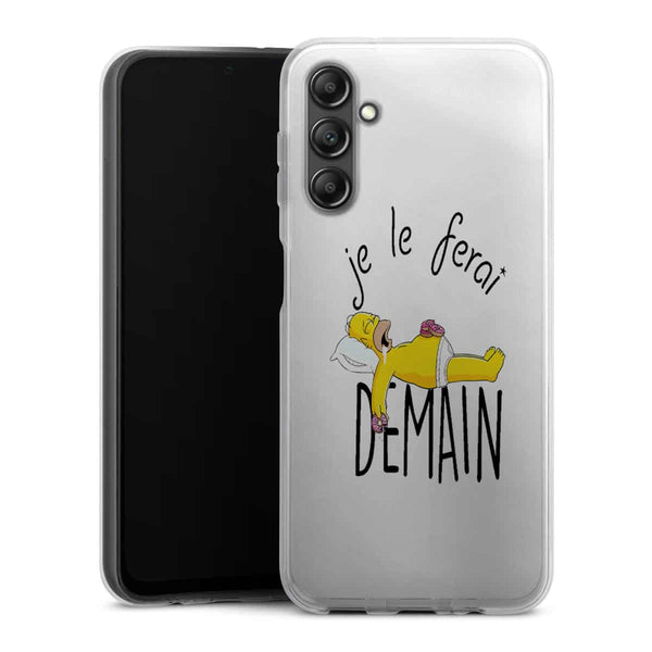 Coque portable Samsung A14 5G Je le Ferai demain Homer donuts