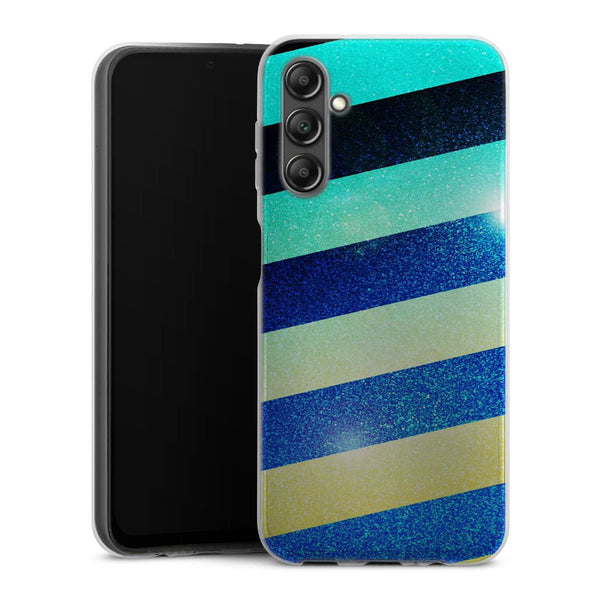 Coque pour Samsung A14 5G Striped colorful glitter