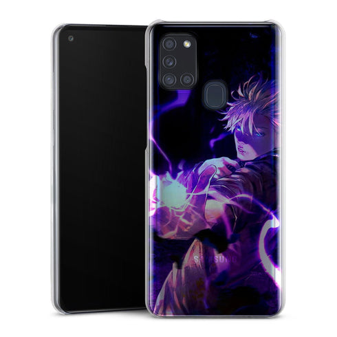 coque samsung A21S Gojo Satoru fond noir