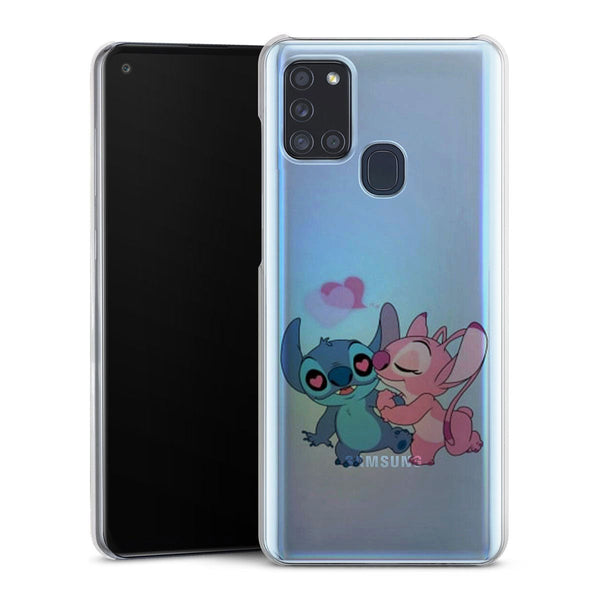 coque samsung A21S Stitch angel love heart pink
