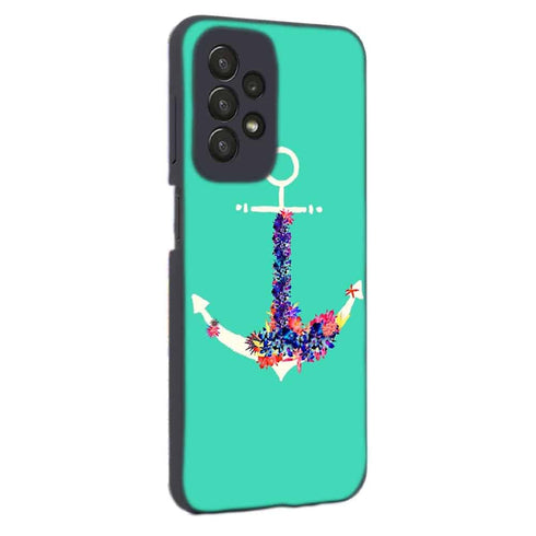 Coque Samsung Galaxy A23 5G ancre florale turquoise