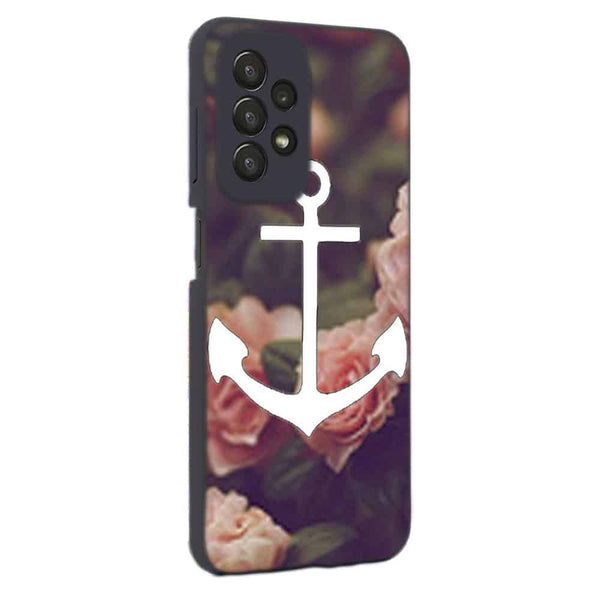 Coque Samsung Galaxy A23 5G ancre florale fond de roses