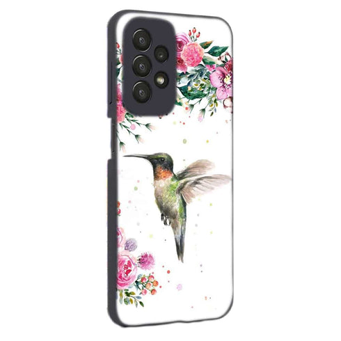 Coque Samsung Galaxy A23 5G Colibri et fleurs aquarelle