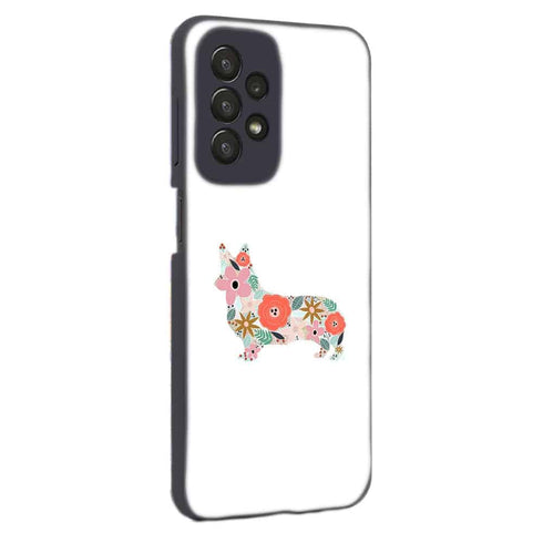 Coque Samsung Galaxy A23 5G floral corgi