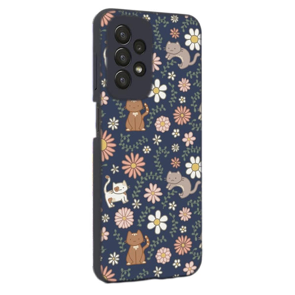 Coque Samsung Galaxy A23 5G Floral meower marine