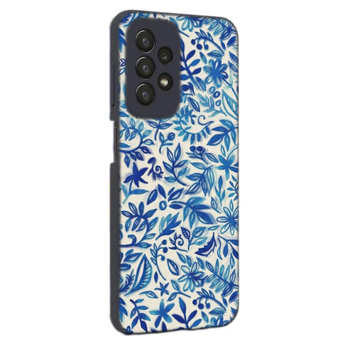Coque Samsung Galaxy A23 5G Jardin flottant motif aquarelle en bleu