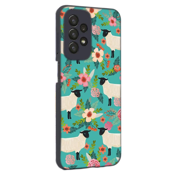 Coque Samsung Galaxy A23 5G Motif Floral de sanctuaire de ferme de moutons