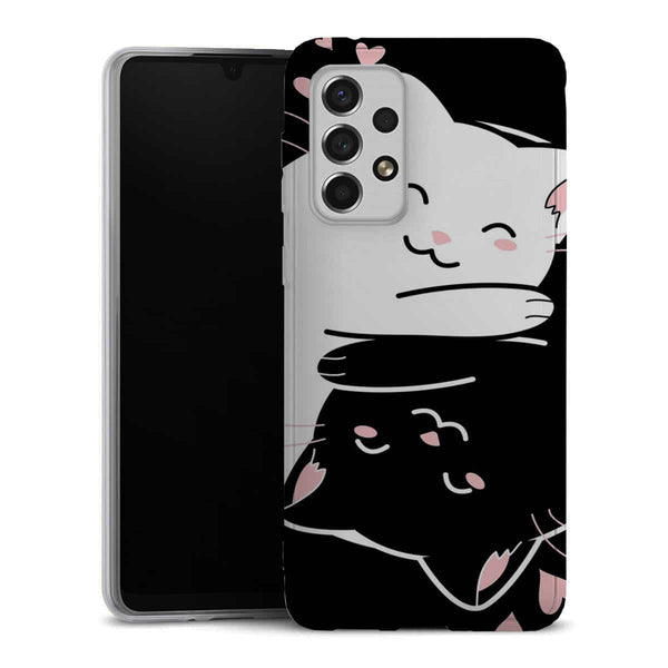 Coque Samsung Galaxy A33 5G Chats Kawaii Yin et Yang