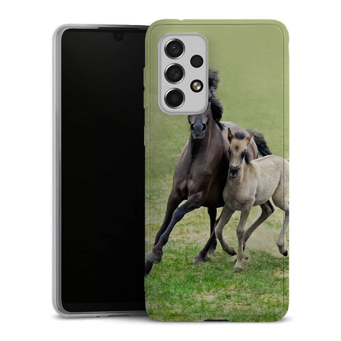 Coque Samsung Galaxy A33 5G Horses, Wild Duelmener ponies, mare and foal