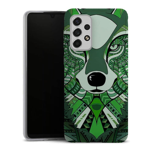 Coque Samsung Galaxy A33 5G Loup Vert Azteque