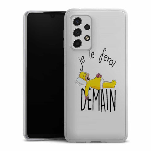 Coque portable Samsung A33 5G Je le Ferai demain Homer donuts