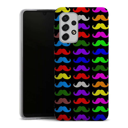 Coque Samsung A33 5G Moustaches Multicouleurs
