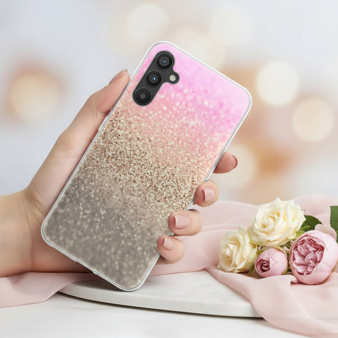 Coque portable Samsung Galaxy A34 5G personnalisée Aesthetic motif Pink Glitter way