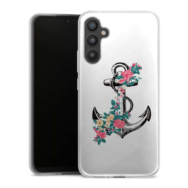 Coque Samsung Galaxy A34 5G ancre florale rose