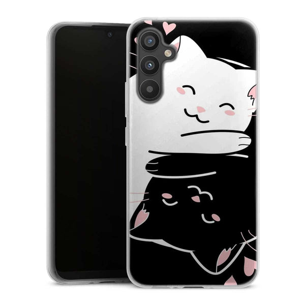 Coque Samsung Galaxy A34 5G Chats Kawaii Yin et Yang