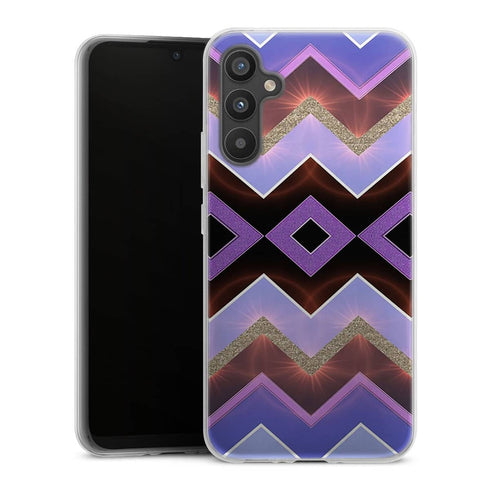 Coque pour Samsung A34 5G Chevrons Azteque Violet