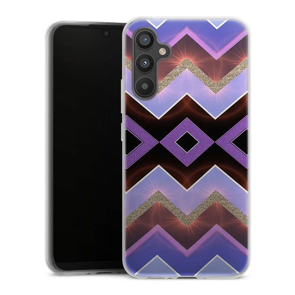 Coque pour Samsung A34 5G Chevrons Azteque Violet