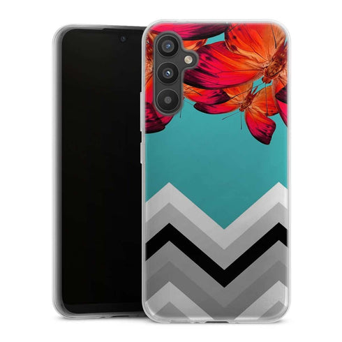 Coque pour Samsung A34 5G Papillon Aurore et Chevrons