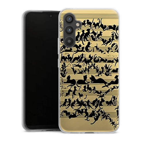 Coque Samsung Galaxy A34 5G Clef musicale pour chat