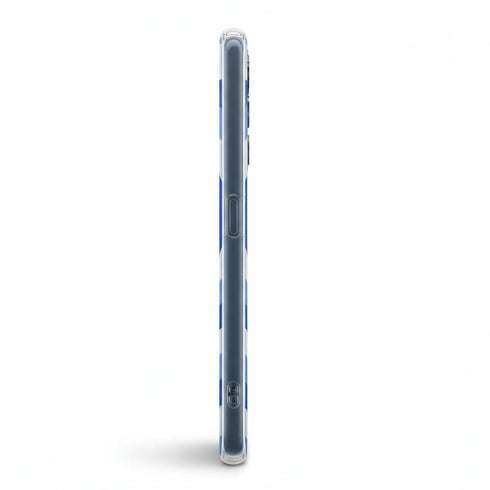 coque téléphone antichoc fine et légère transparente pour Samsung a34 5G coeur bleu