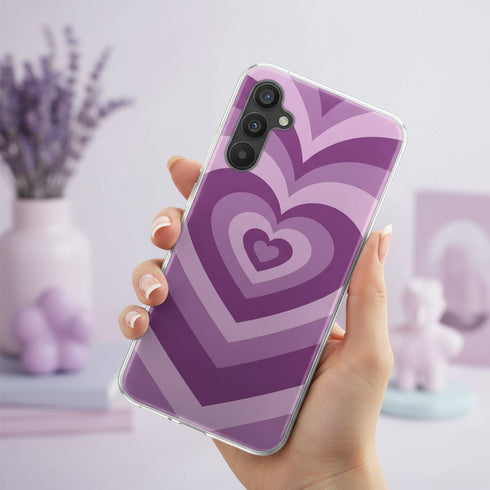 coeur violet aesthetic, protection silicone antichocs pour Samsung a34 5g