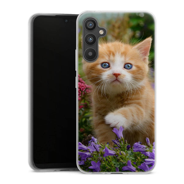 Coque Samsung Galaxy A34 5G Flowery Garden Lovely and enchanting cat