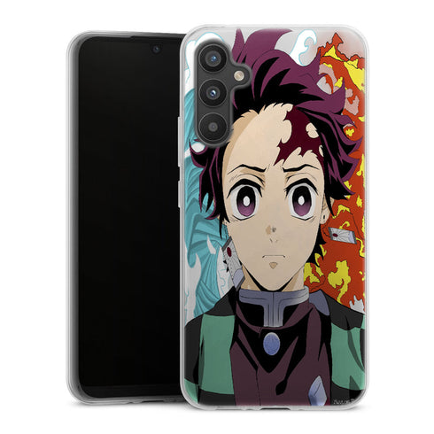 coque samsung A34 5G Demon Slayer Tanjiro Cardigan Fire