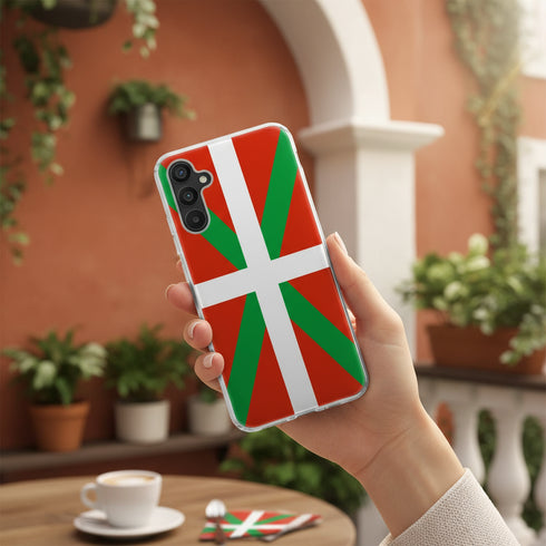 coque téléphone antichoc pas chère avec coins renforcés pour Samsung Galaxy A34 5G Drapeau Pays Basque