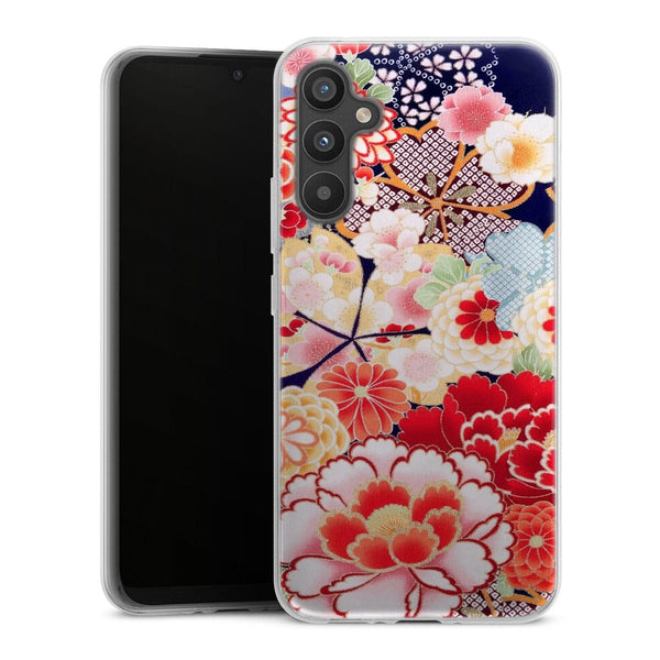 Coque Samsung Galaxy A34 5G fleurs japonais antiques