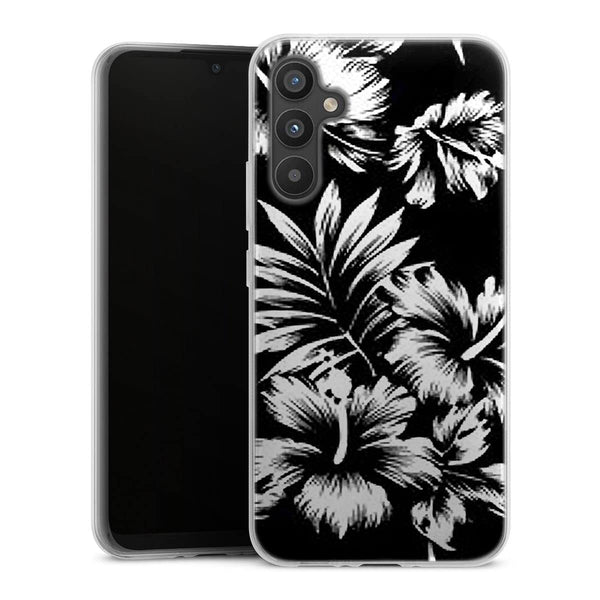 Coque pour Samsung Galaxy A34 5G Fleurs Sauvages Noires