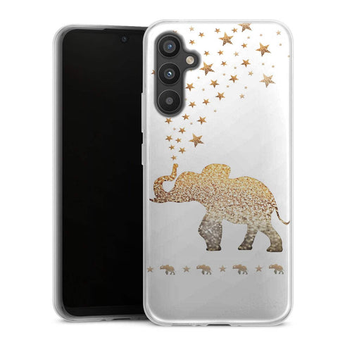 Coque Samsung Galaxy A34 5G Gatsby gold glitter elephant